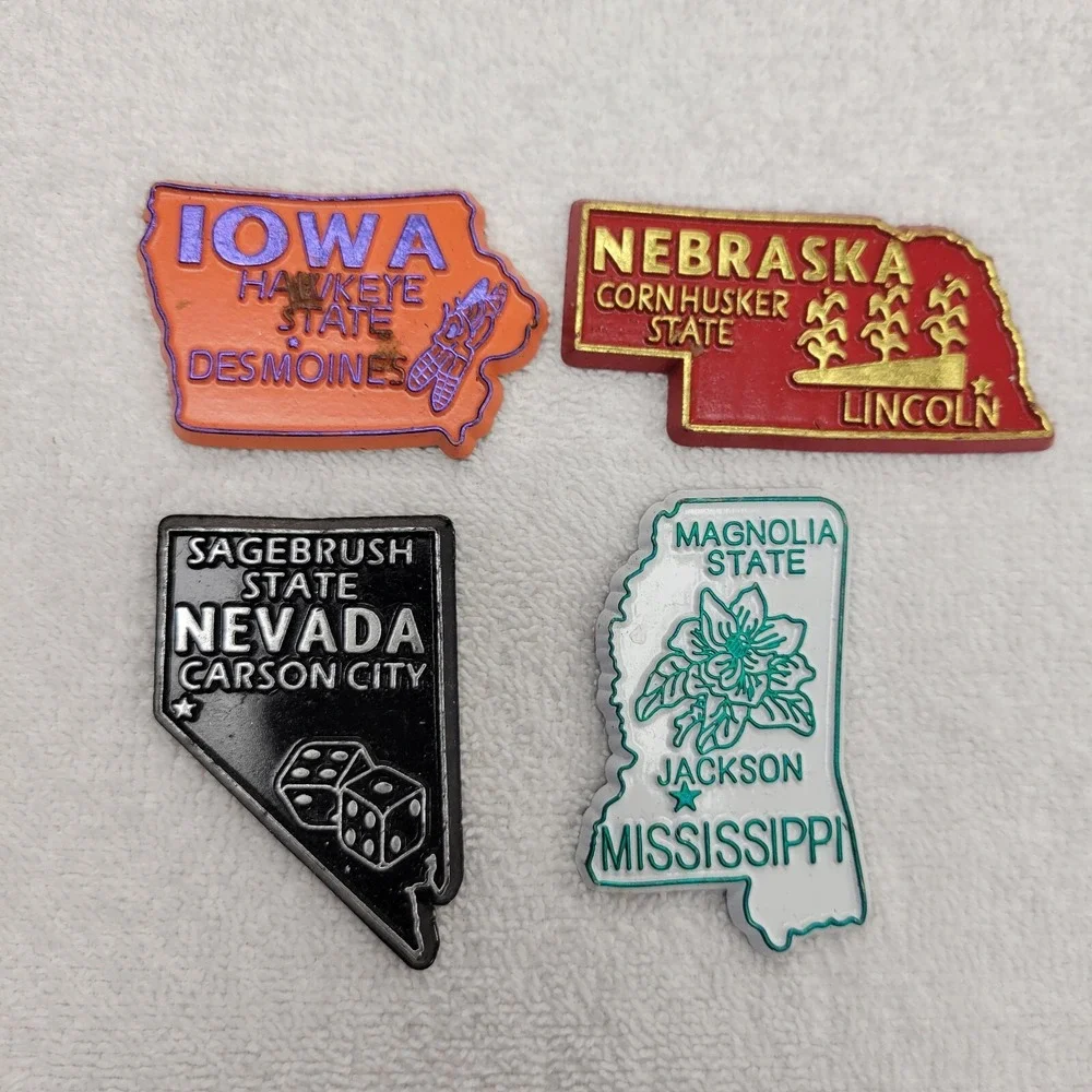 20 US State Vintage Refrigerator Rubber Die Cut Magnets‎